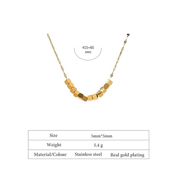 New 18K Gold Plated Multi Cube Necklace - Picture 3 of 5